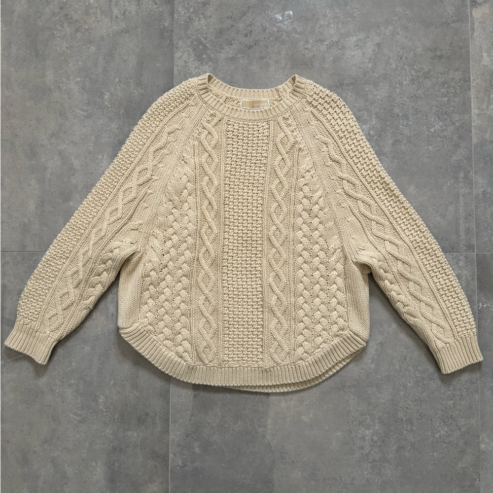 Michael Kors Tan Cable Knit Sweater XS